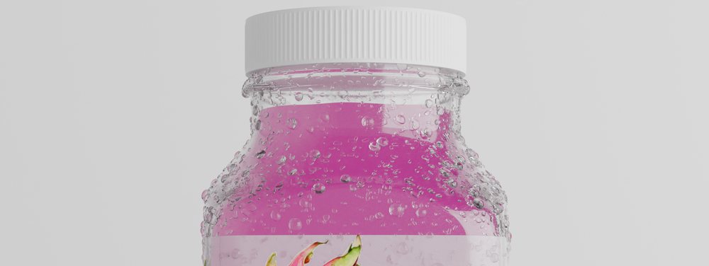 Cold-pressed dragon fruit juice, chilled